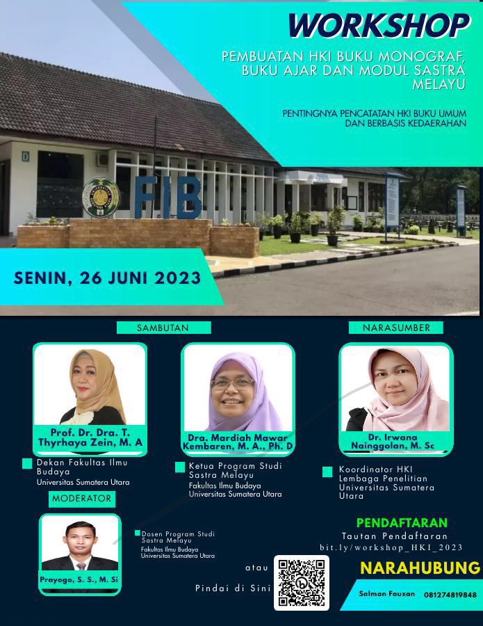 Workshop Pembuatan HKI Buku Monograf, Buku Ajar dan Modul Sastra Melayu